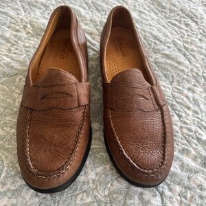 Sebago Penny Loafers Men's Brown Pebbled Leather